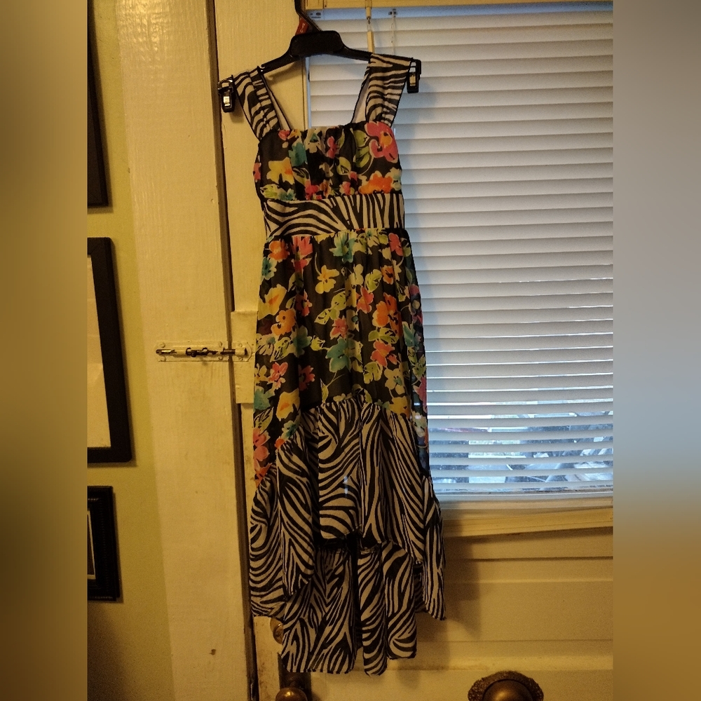 Bonnie Jean Floral/Zebra Print Dress